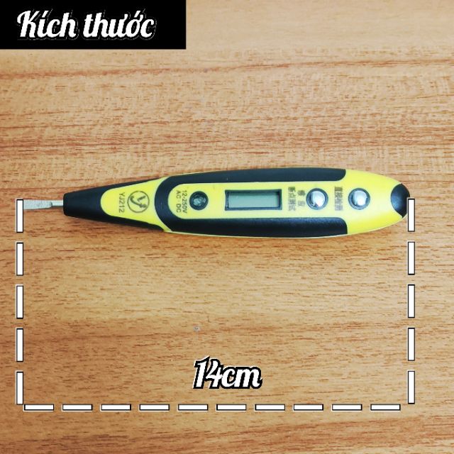 Bút thử điện điện tử 12 - 250V có màn hình hiển thị dùng cho cả xoay chiều và một chiều