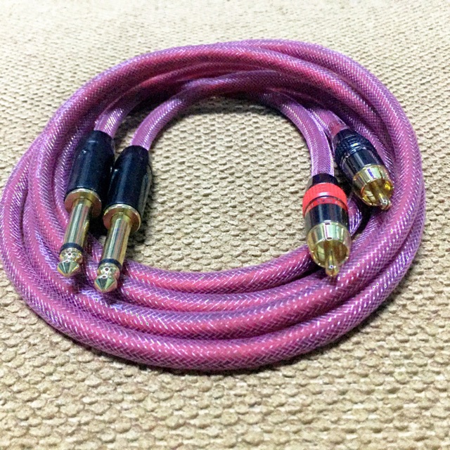 Dây 6 ly sang hoa sen, 02 dây Jack 6.35mm ra av, dây hoa sen