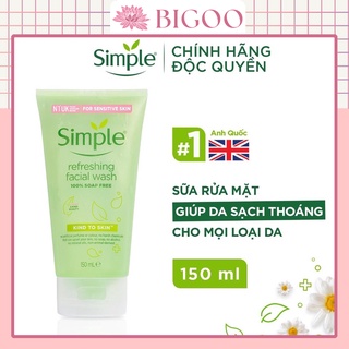 Sữa Rửa Mặt Simple Kind To Skin Refreshing Facial Wash Gel 150Ml