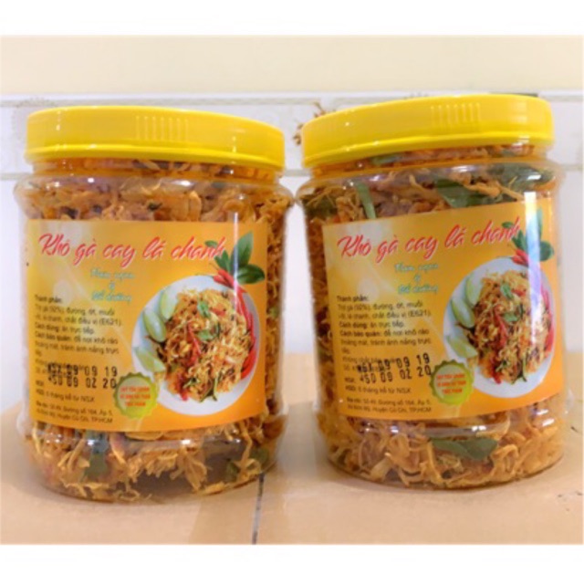 [Mã 156FMCGSALE hoàn 8% đơn 500K] 1KG KHÔ GÀ 2HŨ GÀ LÁ CHANH🌶