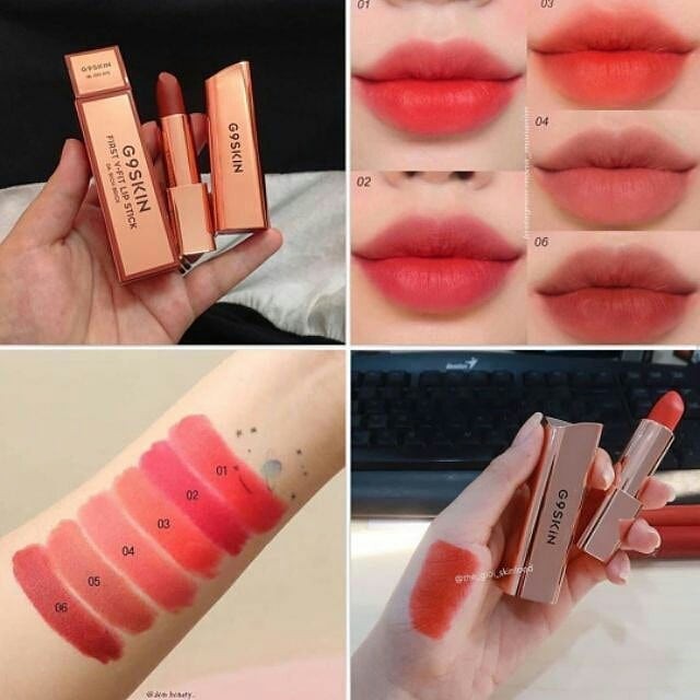 (Sẵn ) Son thỏi G9SKIN FIRST V-FIT LIPSTICK vỏ vàng