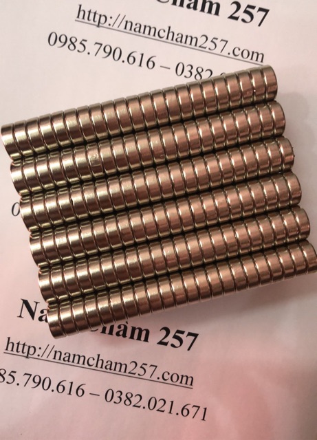 bộ 10 viên nam châm viên trắng 14x5mm - Round magnet 14x5mm, loại nam châm đất hiếm lực hút mạnh