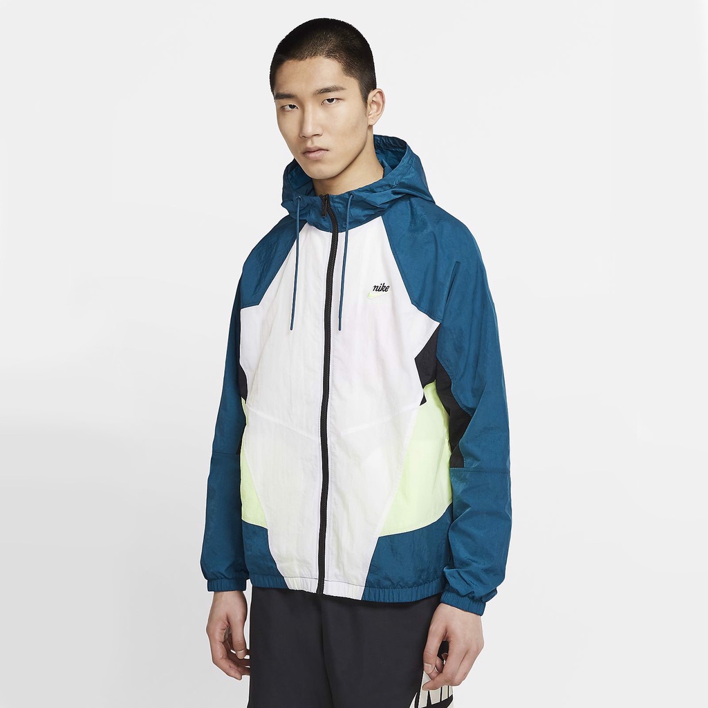 ÁO KHOÁC NIKE HERITAGE WINDRUNNER JACKET - TRẮNG / XANH NGỌC
