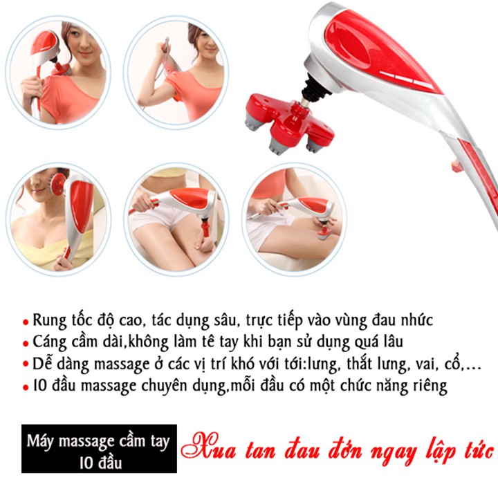 Máy mát xa đa năng toàn thân cầm tay 10 đầu King Massager Hàn Quốc