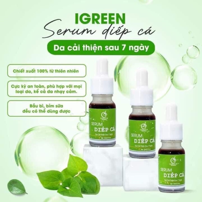 ACNE SERUM DIẾP CÁ IGREEN - KIỀM DẦU, GIẢM THÂM, GIẢM MỤN