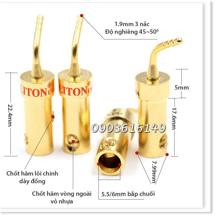 Jack loa Mỏ Chim LITON  Nguyên khối Xi Vang - 4 cái