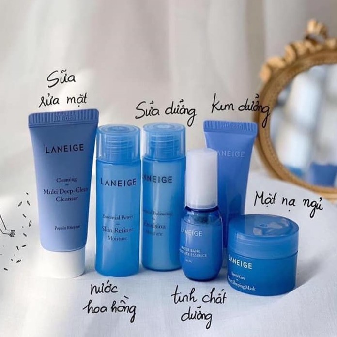 SET LANEIGE 6 MÓN - Set Dưỡng Ẩm, Cấp Nước 6 Món Laneige Moisture Care Travel Kit - SET LANEIGE MINI 6 MÓN