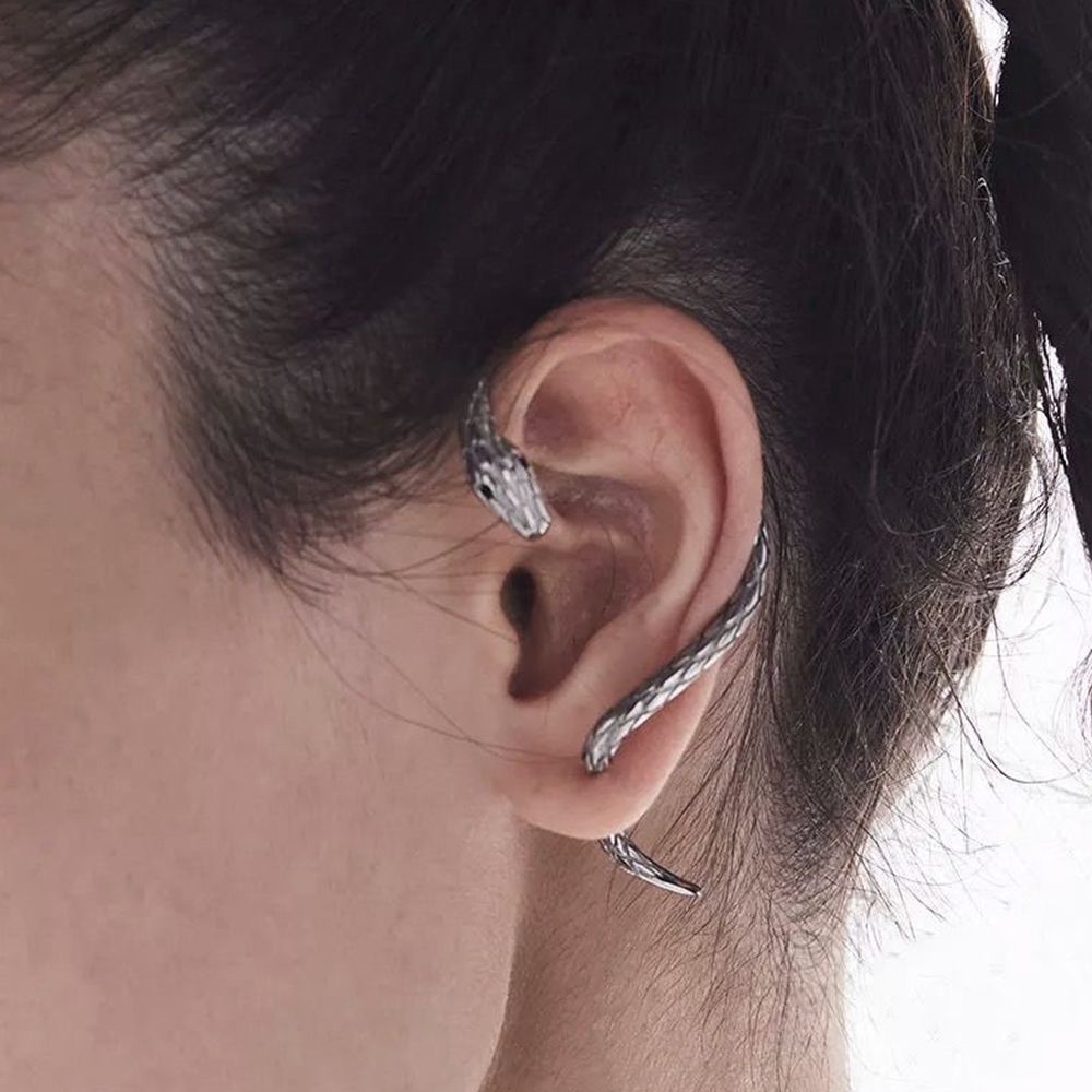 Khuyên kẹp vành tai bằng hợp kim hình rắn phong cách Hàn Quốc cá tính thời trang cho nữ