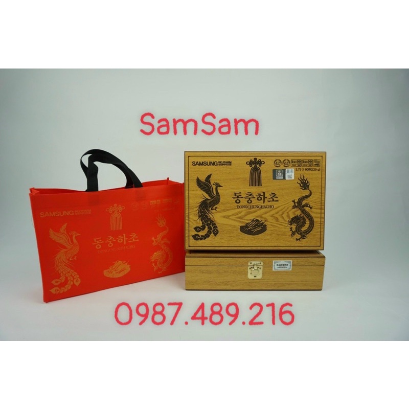 Đông Trùng Hạ Thảo Hộp Gỗ Vàng 60 Viên Cao cấp chính hãng Hàn Quốc