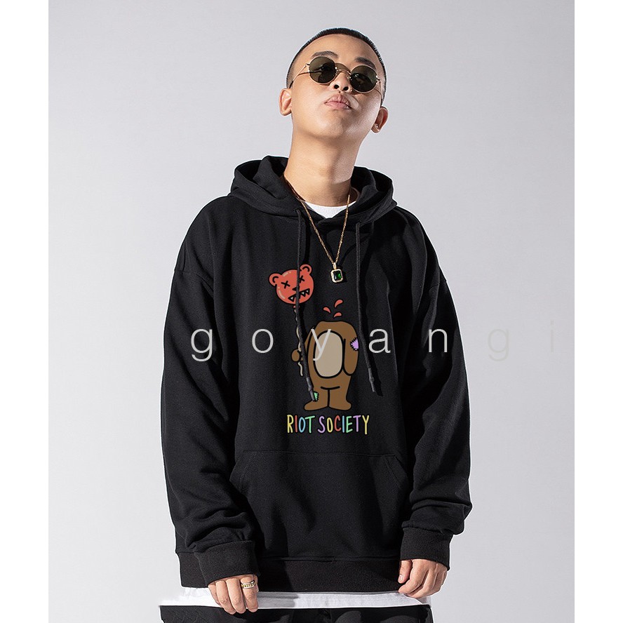 Áo hoodie goyangi Unisex Bubble Bear phong cách Hàn Quốc