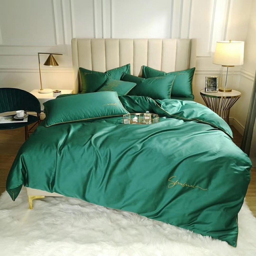 Bộ chăn ga gối Lụa Sumoi 60s trơn màu cao cấp Dreamhome