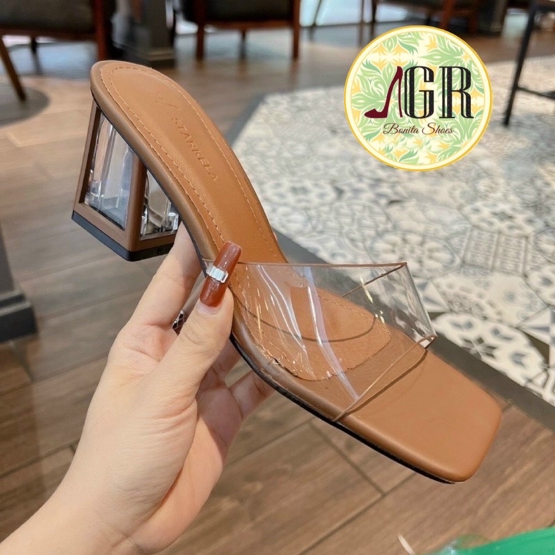 Guốc quai mica bản gót mica viền 6 cm hàng đẹp