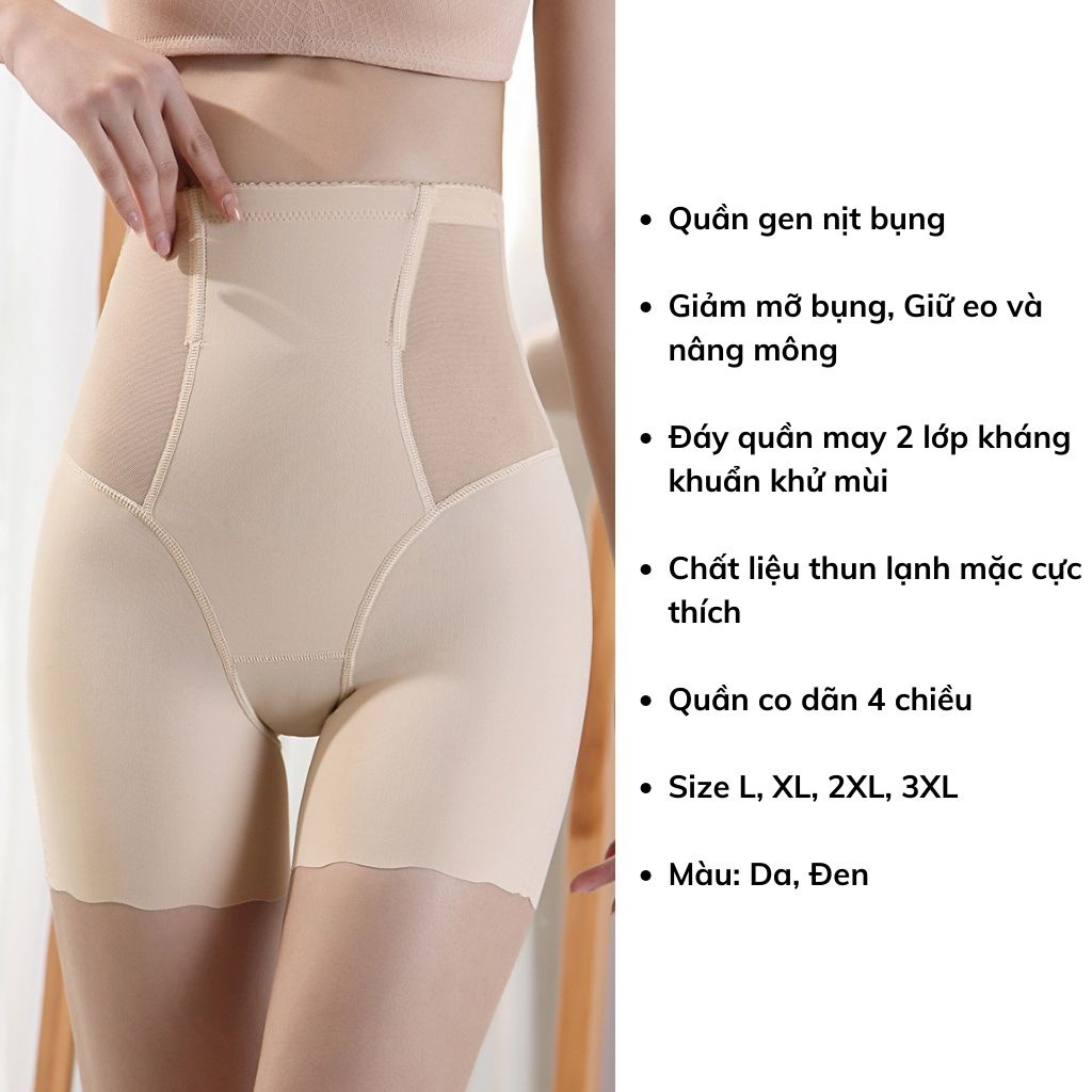 Quần gen nịt bụng giảm mỡ thừa sau sinh nâng mông tôn dáng, Quần lót nữ thun lạnh cạp cao giữ eo JOCOSI N816