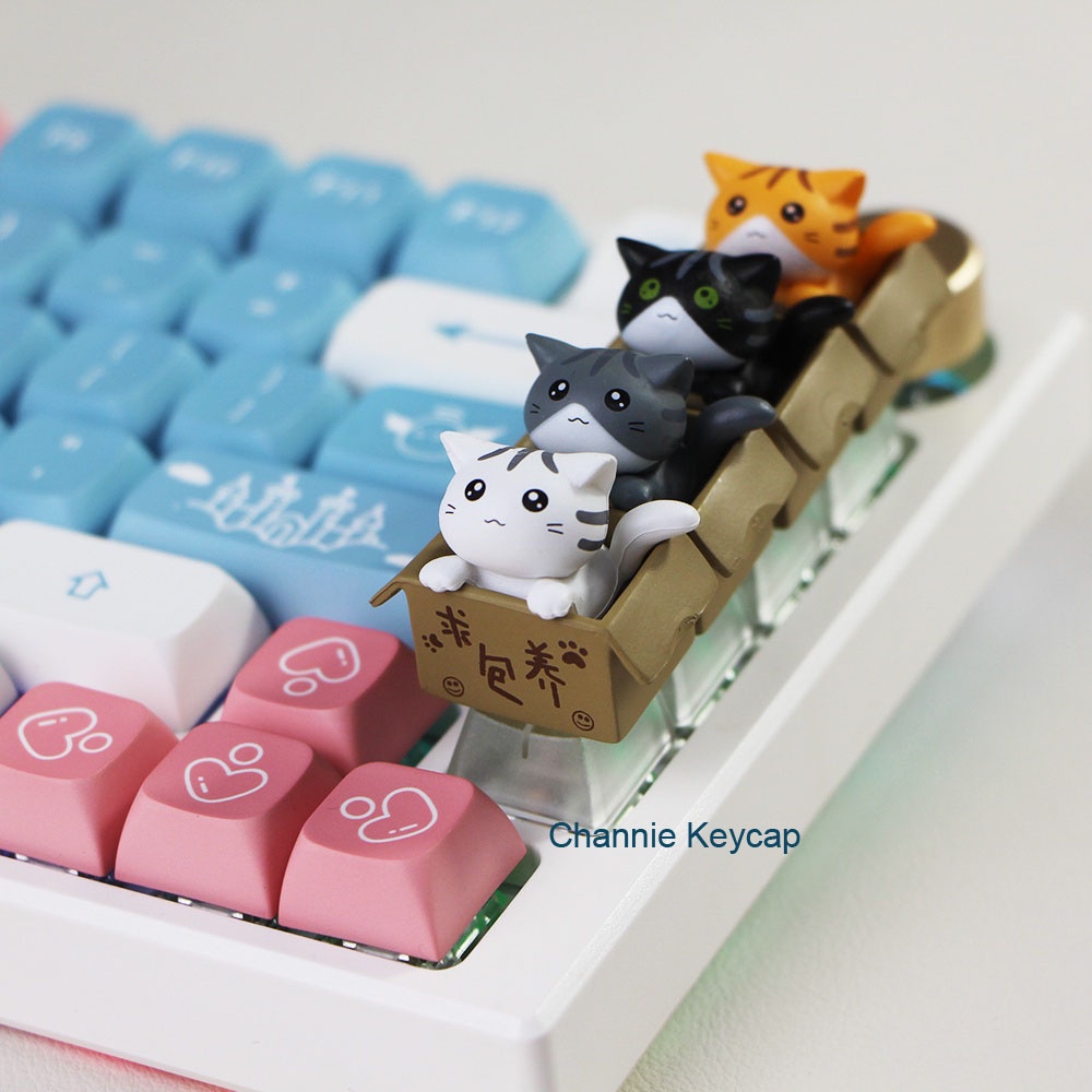 Keycap lẻ mèo ngồi trong hộp dễ thương