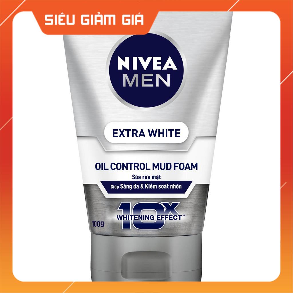 [Freeship] Sữa rửa mặt NIVEA MEN Detox Mud bùn khoáng giúp sáng da & mờ thâm mụn (100g) - 81775