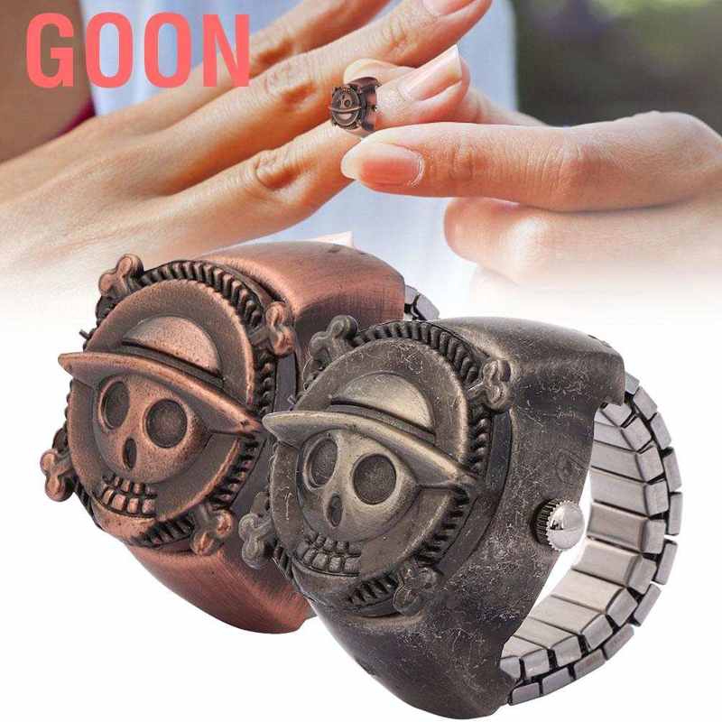 Đồng hồ kim vỏ khắc họa tiết hoạt hình thời trang unisex cho học sinh GOON