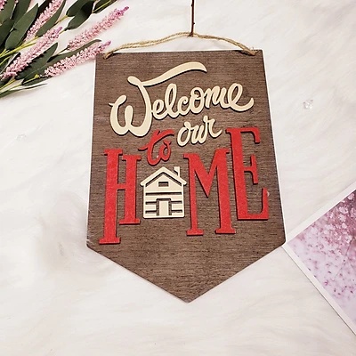 Tranh gỗ trang trí, bảng gỗ - Welcome to our Home, Nhà là nơi để về - trang trí nhà cửa - Handmade đẹp, giá rẻ