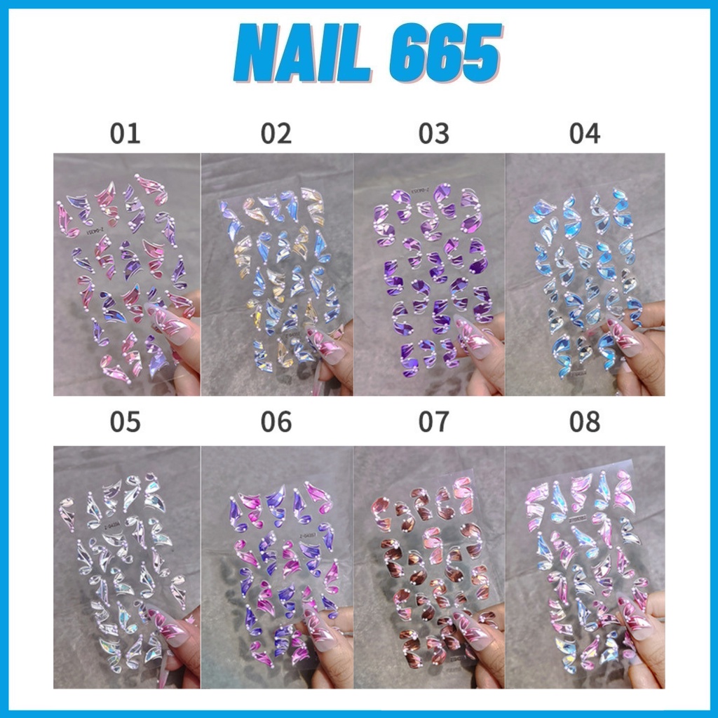 Sticker dán móng tay , Stick Nail 5D noi cánh tiên trang trí móng cao cấp