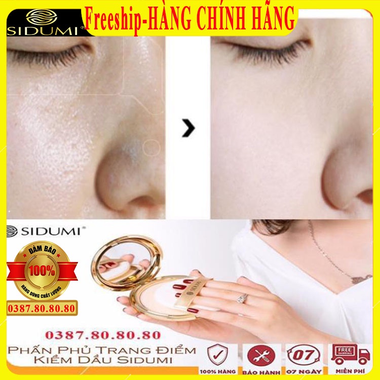 [ Freeship-AUTHENTIC ] Phấn phủ kiềm dầu nâng tone siêu mịn chính hãng Sidumi Hàn quốc/ Phan phu dạng nén cho da dầu mụn