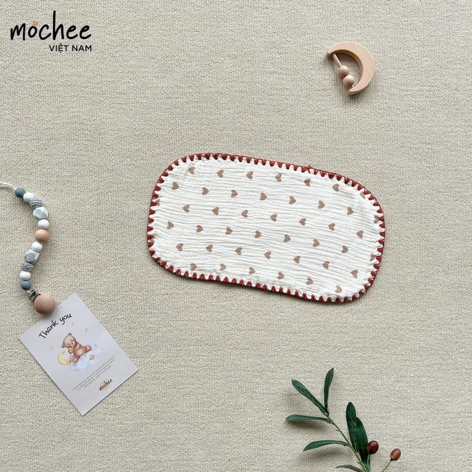 GỐI LÓT THẤM MỒ HÔI VẢI MUSLIN MOCHEE KÍCH THƯỚC 15X30CM