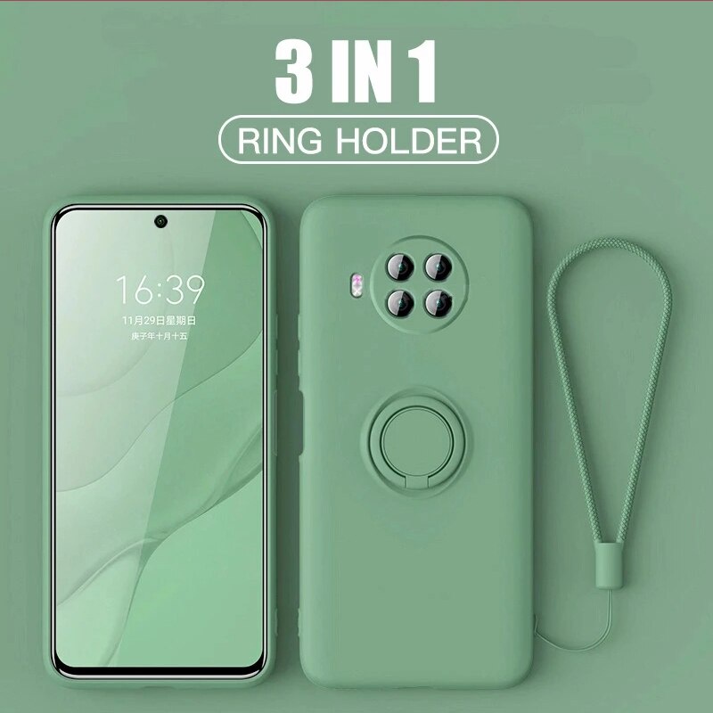 Ốp điện thoại silicone mềm màu kẹo chống sốc có vòng đỡ nam châm thích hợp cho Xiaomi Redmi Note 9 9s Pro Max