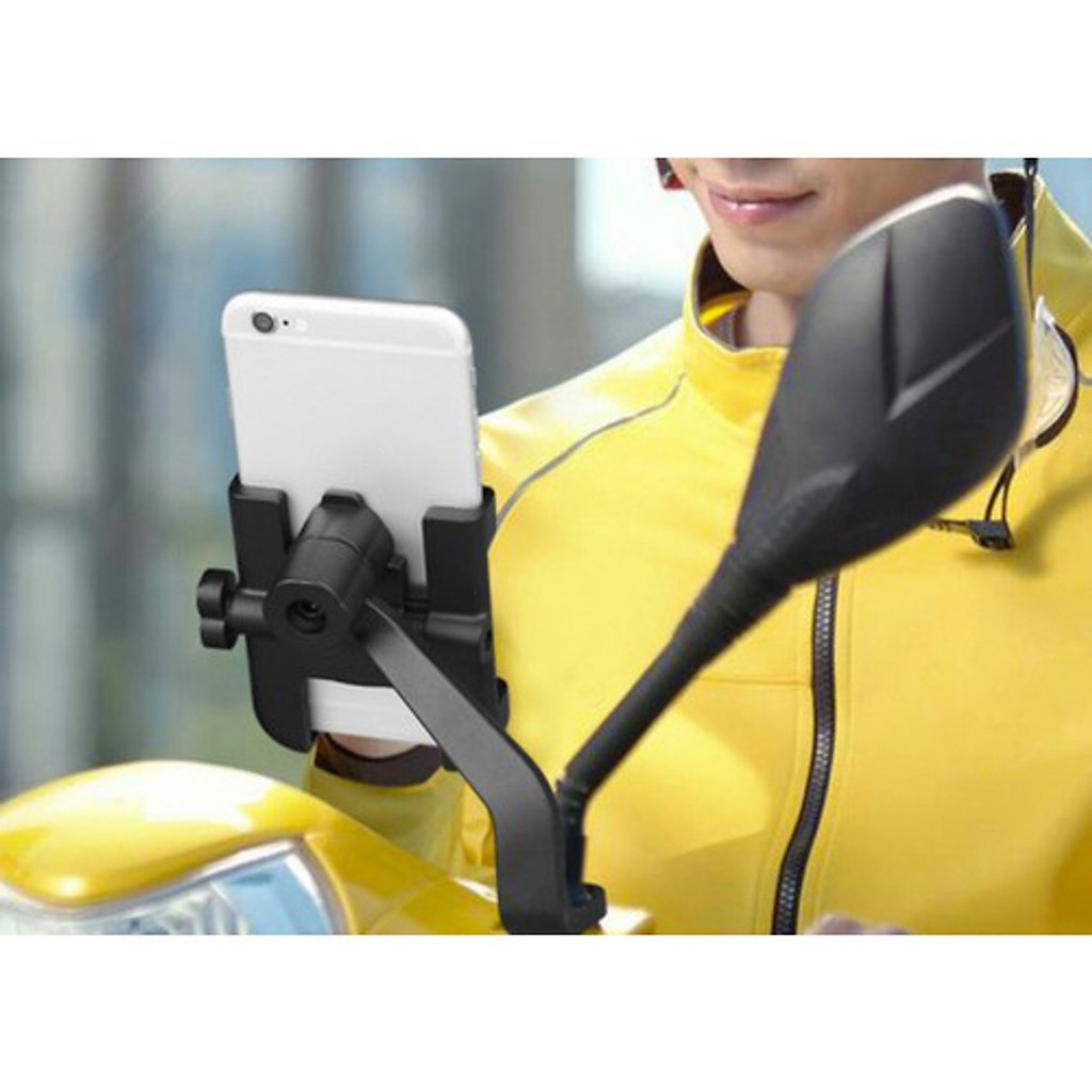 Giá đỡ kẹp điện thoại cho xe máy/ xe mô tô Selfiecom C2 - Chống trộm, chống rung lắc, dễ dàng lắp đặt