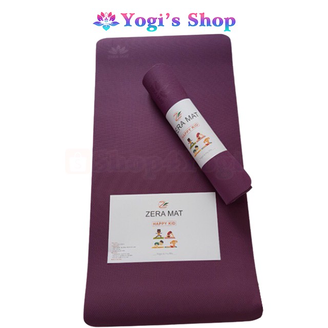 Thảm Tập Yoga Cho Trẻ Em Zera Mat Happy Kid TPE 6mm 2 Lớp, Kèm Dây Cột 0Đ Và Túi Đựng Thảm | Thảm Tập Yoga Cho Bé