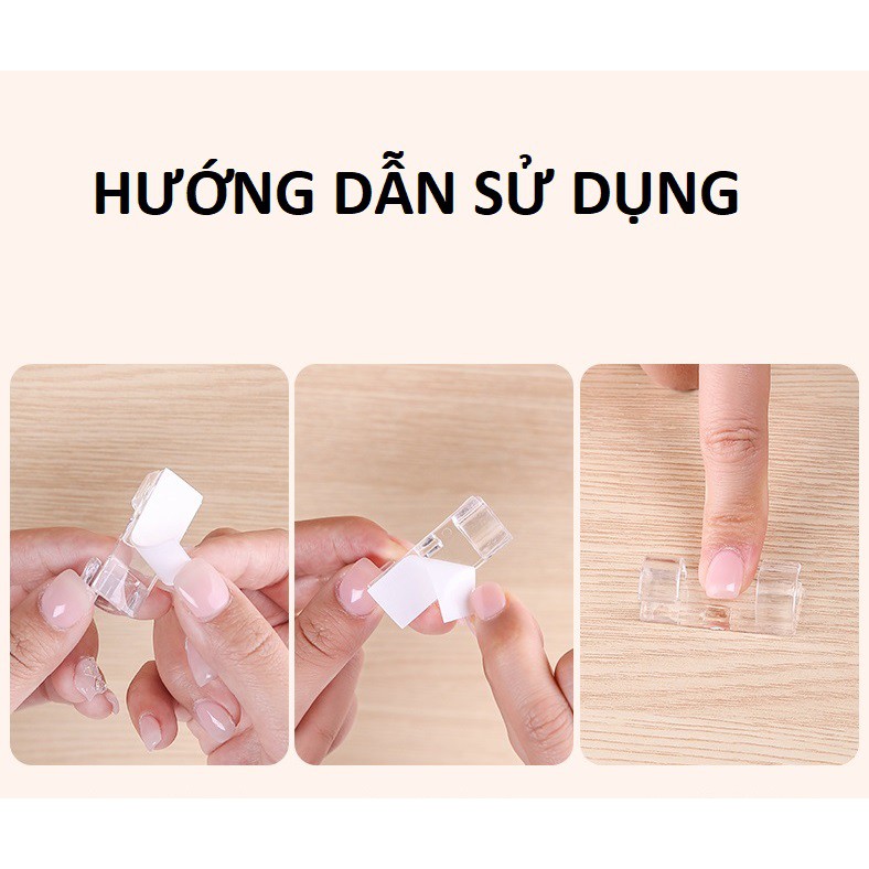 Set 10 Chiếc Nẹp Cố Định Dây Điện, Kẹp Giữ Cáp Sạc, Nẹp Dây Điện Chống Rối, Nhỏ Gọn Tiện Lợi, Dùng Miếng Dán