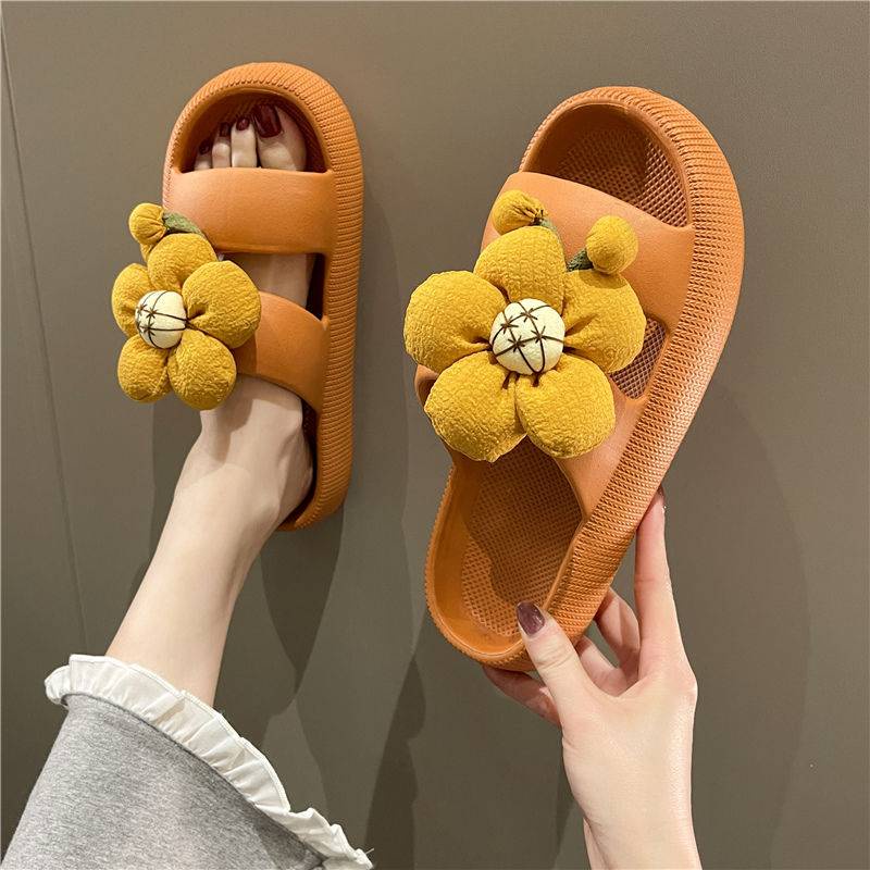 Dép Đi Biển Đế Dày Chống Trượt Hình Hoa Hướng Dương Dễ Thương
