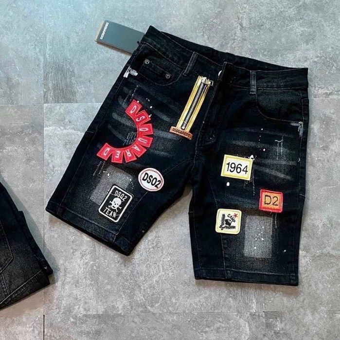 quần short jean nam đen khóa kéo lệch mẫu mới hot nhất,vải jean dày mềm kiểu dáng trẻ trung Carollstore S94