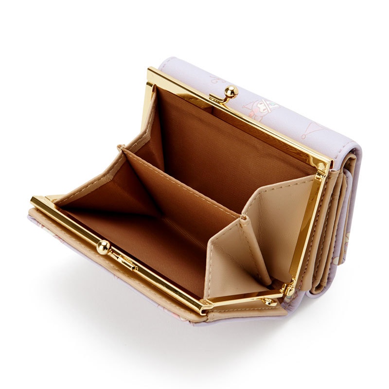 Ví Da Pu 80% Hình Chú Chó Kuromi Pudding Đáng Yêu Có Khóa Kéo Cho Nữ