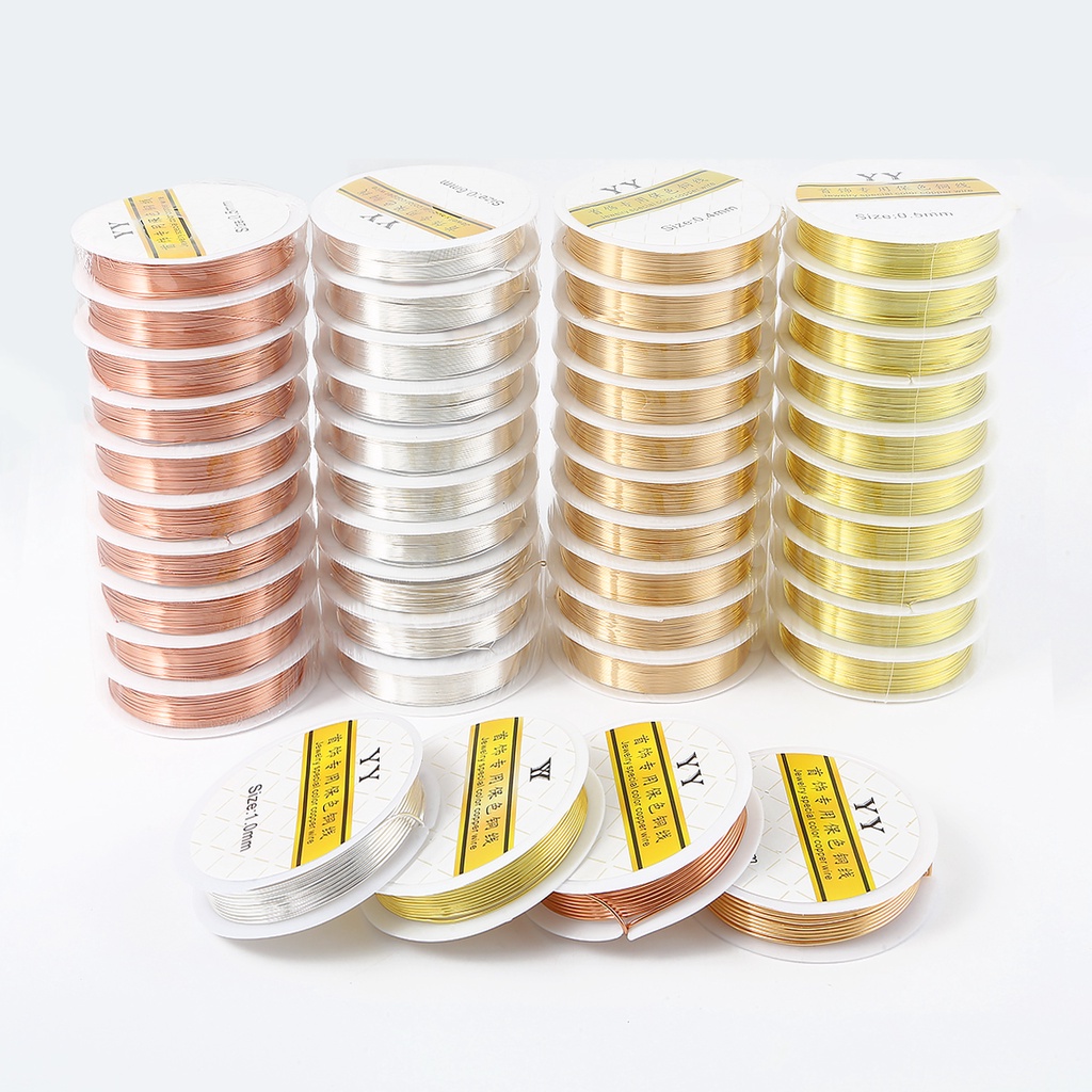 Dây thủ công bạc và hợp kim vàng đồng đa kích cỡ, phù hợp làm phụ kiện trang sức