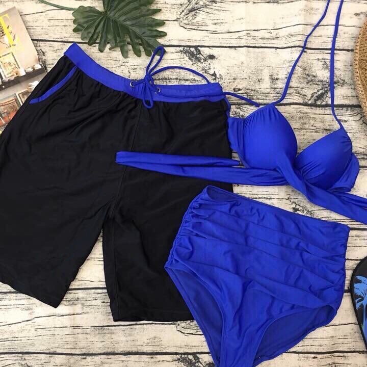 Bikini , Cuple Đôi Nam Nữ Áo Chéo Quần Cạp Cao Đi Biễn Rẻ Đẹp ODERI50 | BigBuy360 - bigbuy360.vn