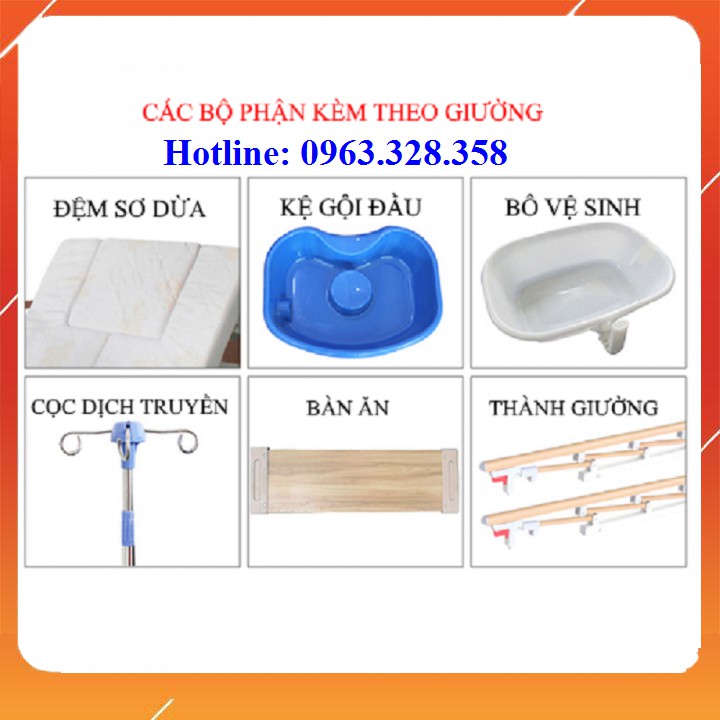 Giường Bệnh 5 Tay Quay Akiko A85-04 - Tăng 01 bộ ga trải giường