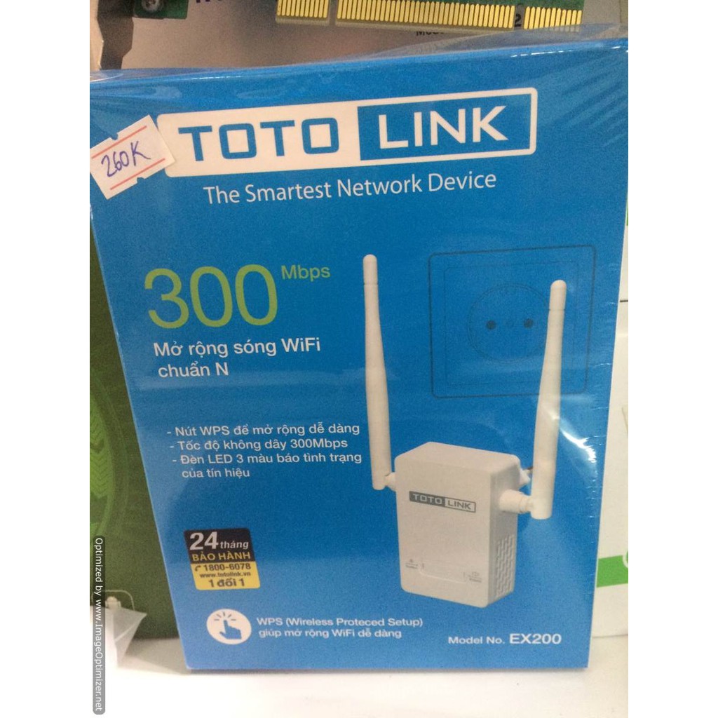 BỘ KÍCH SÓNG WIFI REPEATER 300MBPS TOTOLINK EX200