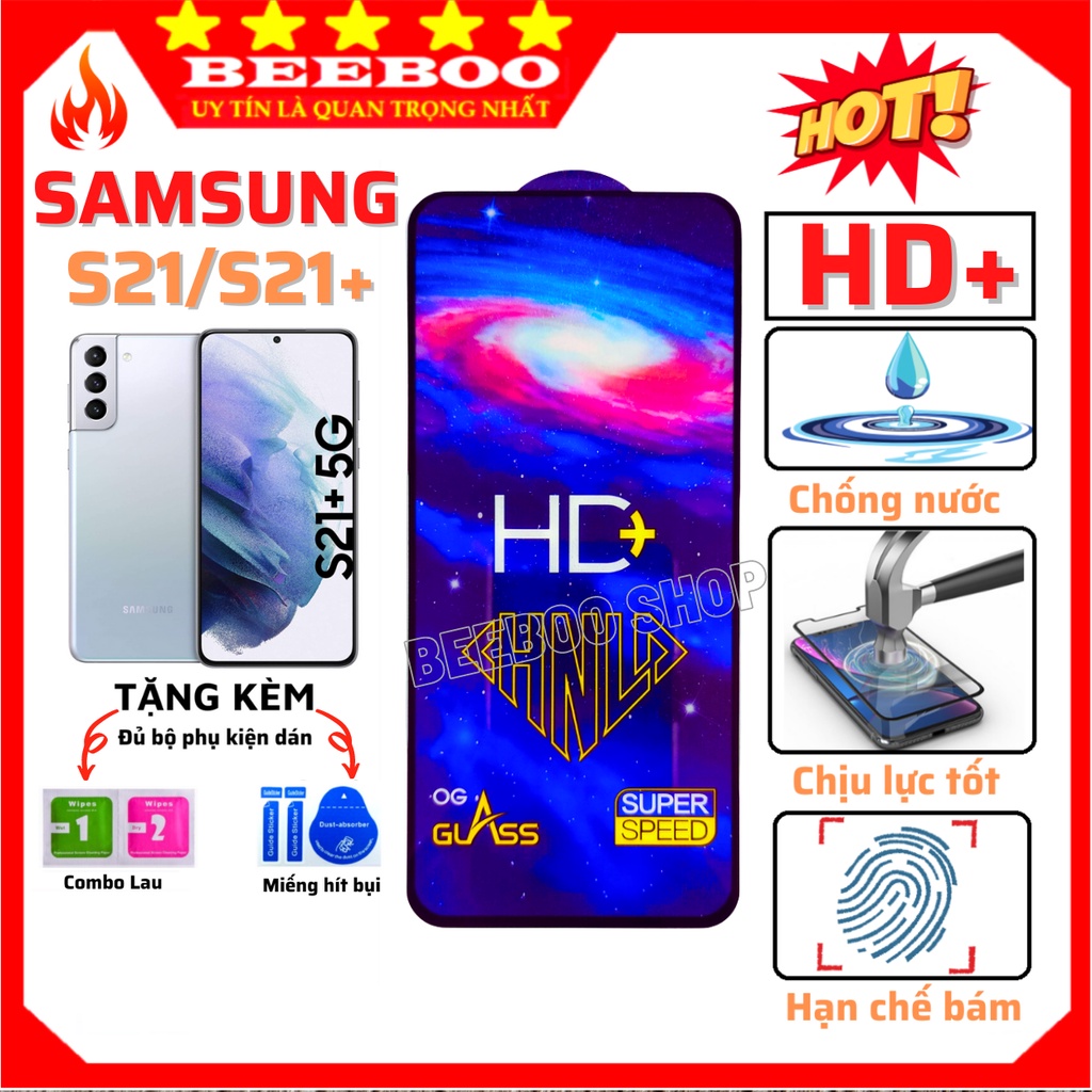 [CHẤT] Kính cường lực Samsung S21/ S21+/ S21 Plus - Phủ Nano cao cấp - Full màn hình - Độ cứng 11H - Độ sáng.