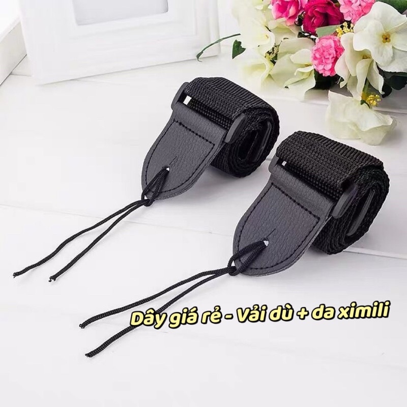 Dây đeo đàn guitar acoustic, classic phối da lộn