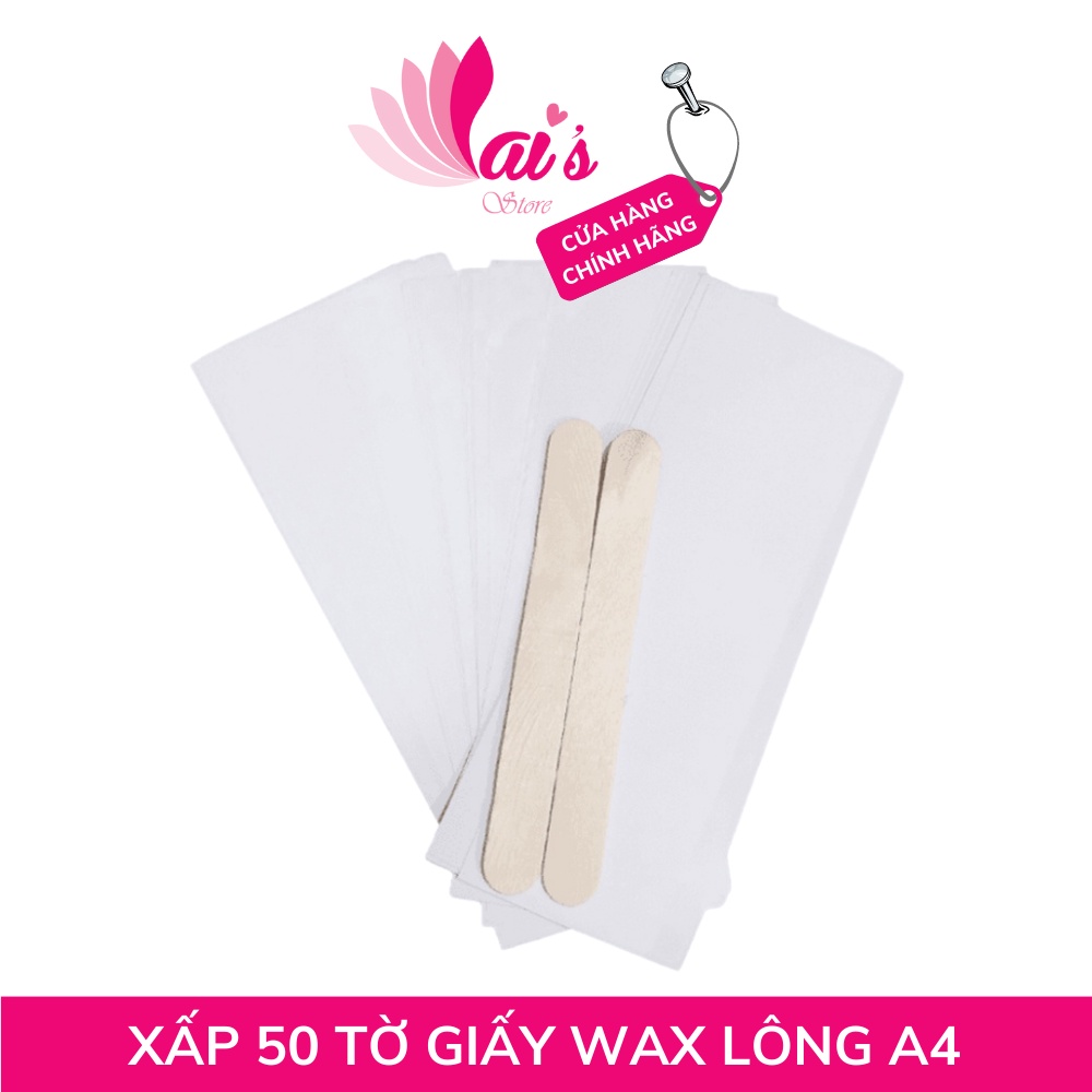 Giấy Wax Lông 50 Tờ Tặng Que Gỗ (Giấy A4) Dùng Kèm Gel Wax, Bám Lông Tốt, Wax Lông Nách, Tay, Chân, Bikini - LAI'S STORE