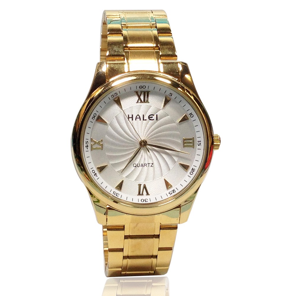 Đồng hồ nam HALEI 66666G (vàng) chống nước dây thép