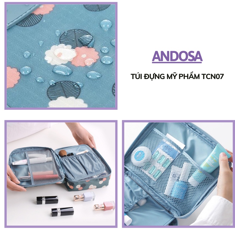 Túi đựng mỹ phẩm đồ cá nhân du lịch nhỏ gọn đẹp cute đa năng cao cấp ANDOSA TCN07