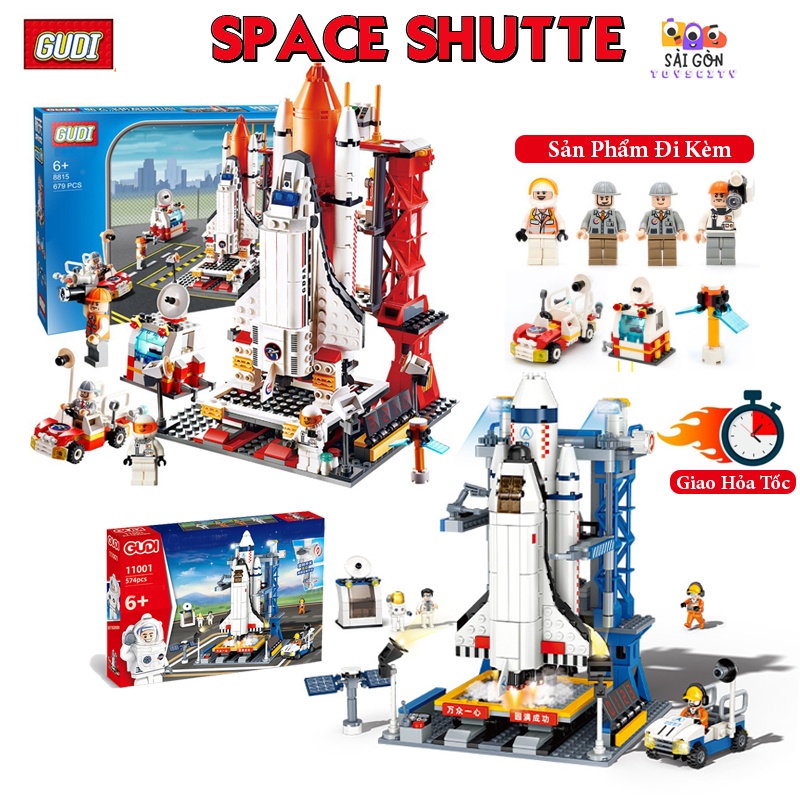 Đồ Chơi Lắp Ráp Kiểu LEGO Mô Hình Tàu Bay Không Gian Space Shutte GUDI 8815 / 11001 Với 573+ PCS Khám Phá Vũ Trụ Độc Đáo