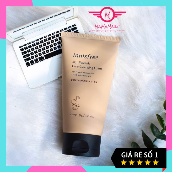 Sữa rửa mặt Innisfree tro núi lửa JEJU VOLCANIC PORE CLEANSING FOAM 150ml ( Hàn Quốc) dành cho da dầu cho da nhạy cảm