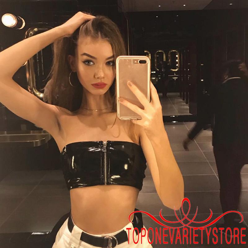 Áo Lửng Da Pu Dài Tay Phong Cách Quyến Rũ Dành Cho Nữ