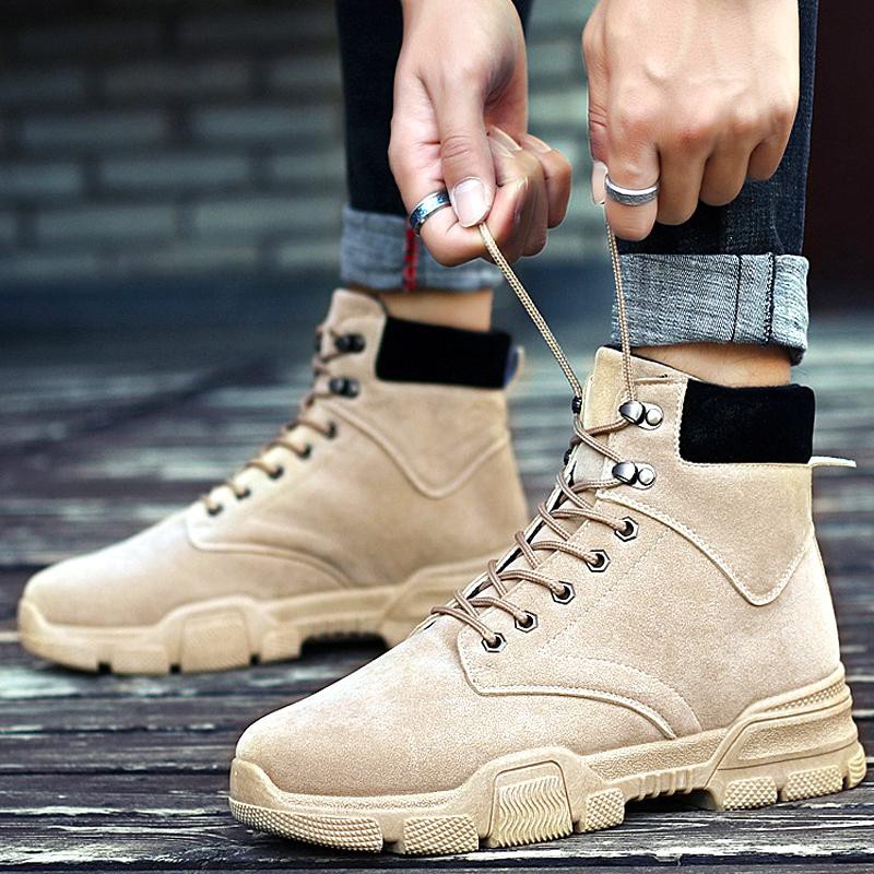 Giày boot nam có cổ,da pu lộn thiết kế châu âu cực ngầu và êm chân-800 | BigBuy360 - bigbuy360.vn