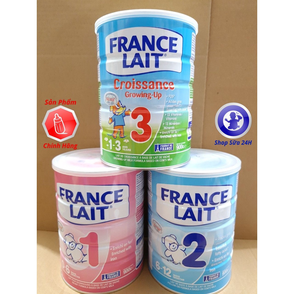 [MẪU MỚI] Sữa France Lait số 1, số 2, số 3 Lon 900g