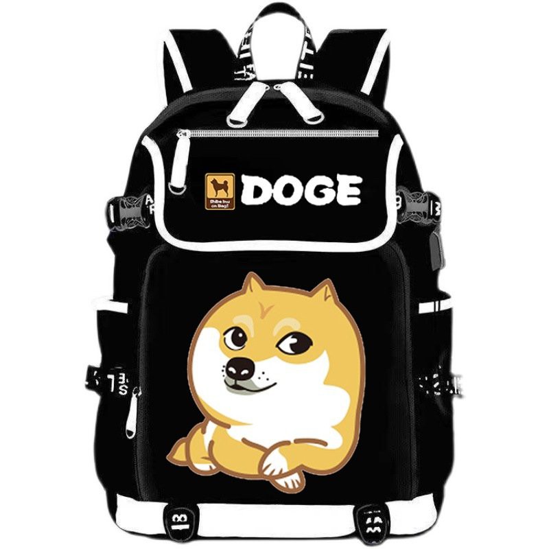 Balo nắp ngang in hình CHÓ DOGE Shiba Inu Cheems meme thiết kế thông minh cặp sách đi học cho nam nữ