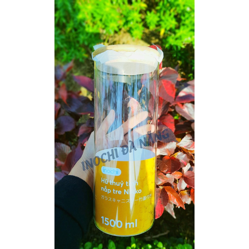Hũ thuỷ tinh nắp tre Nikko 500ml, 1000ml, 1500ml