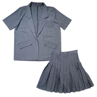 Set 3 món áo vest + chân váy ulzzang