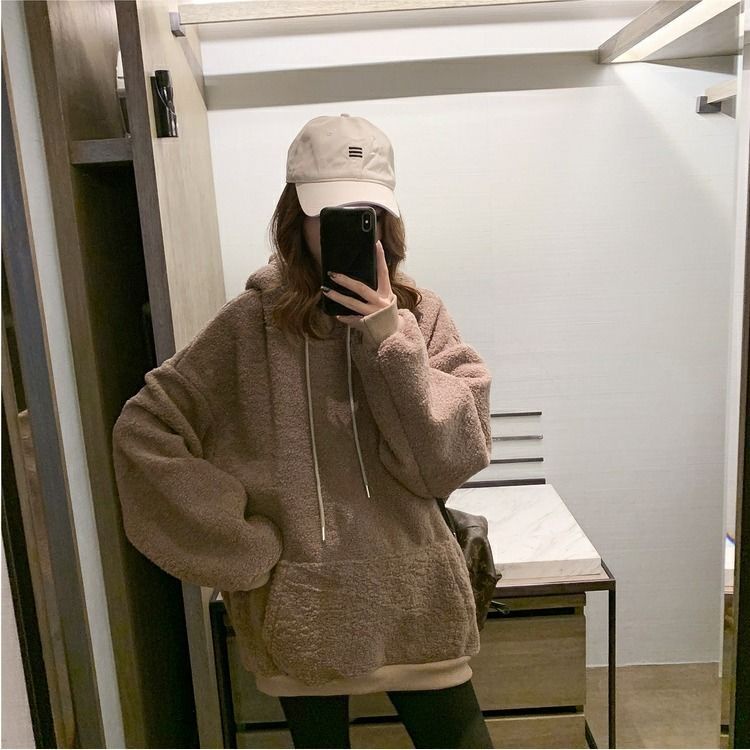 Áo Hoodie Lót Lông Cừu Dày Dặn Phong Cách Mới