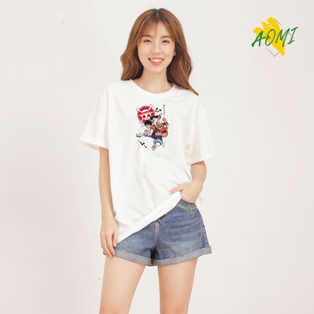 ÁO THUN UNISEX AOMI ĐẶC BIỆT ONE PIECE LUFFY PUCH LUFY TAY NGẮN TAY LỠ NAM NỮ AOMIVN THỜI TRANG